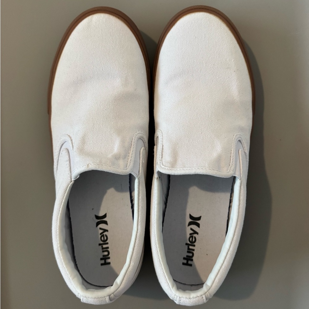 Men’s Hurley White Canvas Slip-On Sneakers